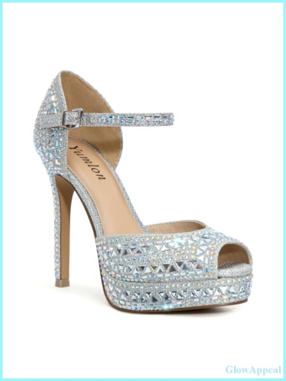 Women's Rhinestone Peep Toe Platform Stiletto Heels Wedding Party Pumps